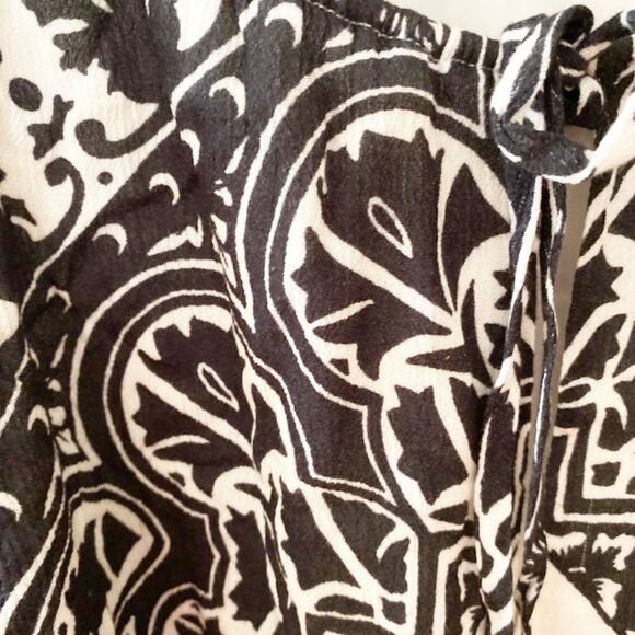 Alice + Olivia Women's White Black Naya Printed Blouson Boho Top Size S - Picture 4 of 8